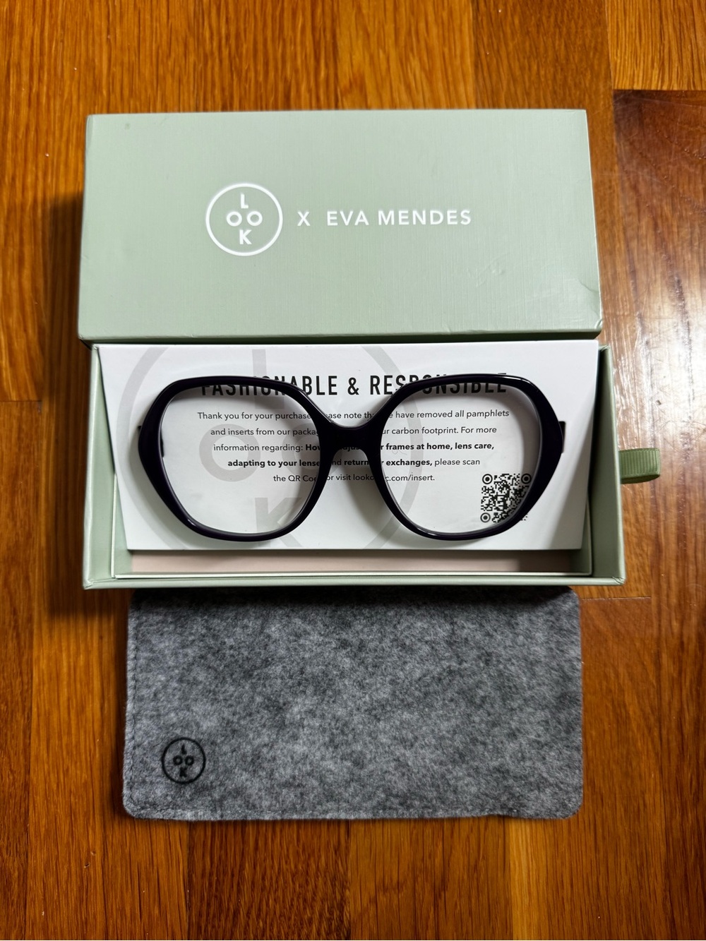 Eva Mendes for Look Optic Women's Shiny PURPLE Progressive Glasses 👓 +2.0